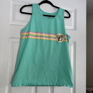 Buc-ee’s Vibes Aqua Tank Top with Rainbow Stripe